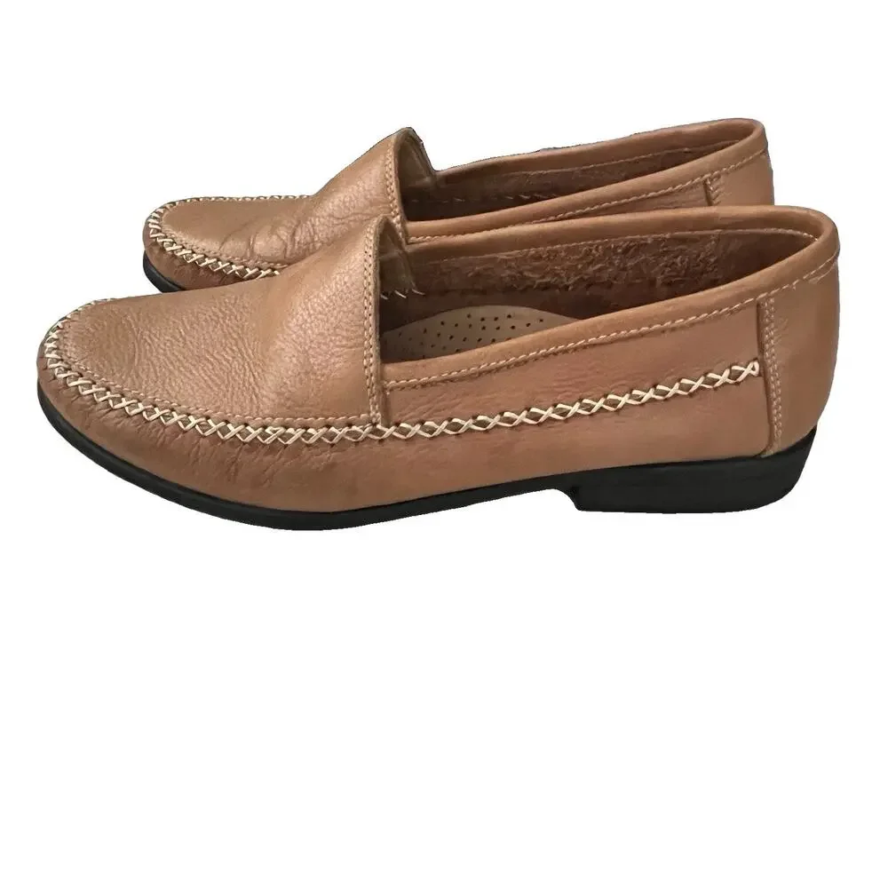 Giorgio Brutini LE Glove Tan Pebbled Leather Loafers Men’s Size US 8.5 M